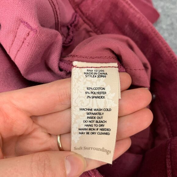 Soft Surrounding Skinny Corduroy Jeans Women 10 Berry Full Length High Rise Pant - Picture 10 of 13